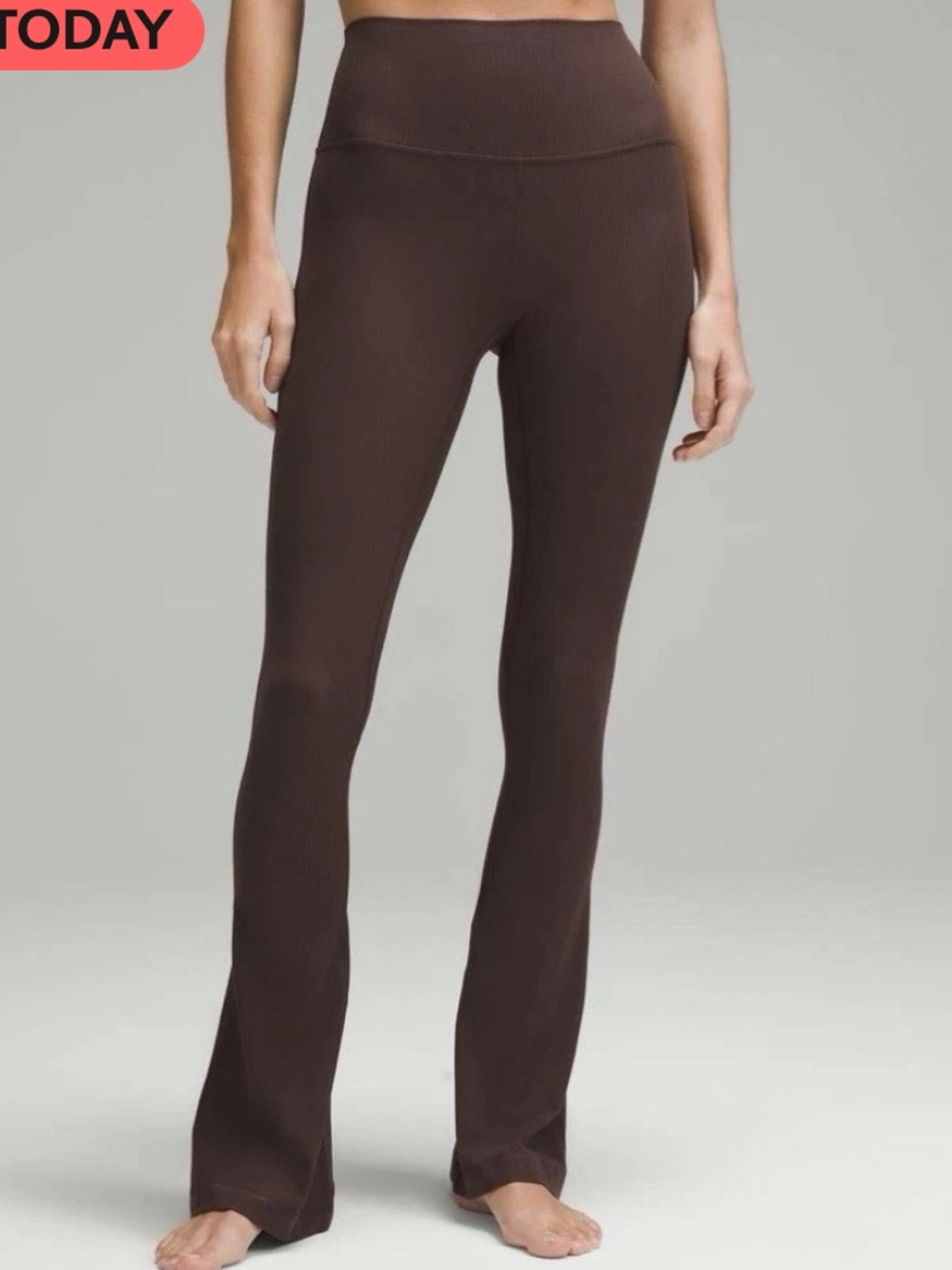 Lululemon Align High Rise Ribbed Mini Flare Pants - brown